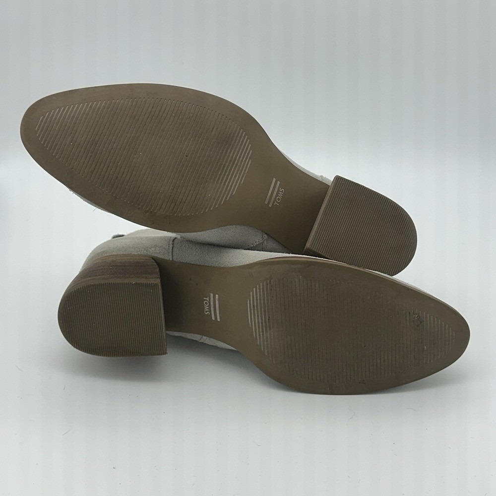 Toms W 7.5 Leilani Drizzle Grey Suede Ankle Boots Indie Urban Minimalist Chic - Picture 5 of 6